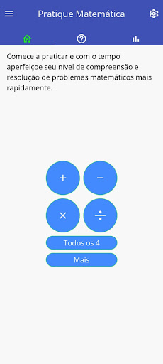 Android application Pratique Matemática screenshort
