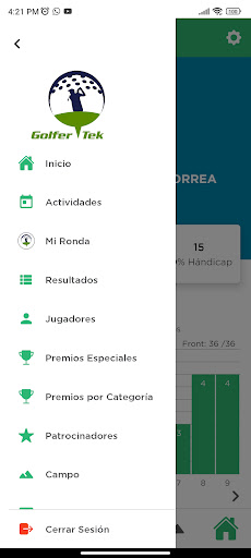 Android application Golfertek screenshort