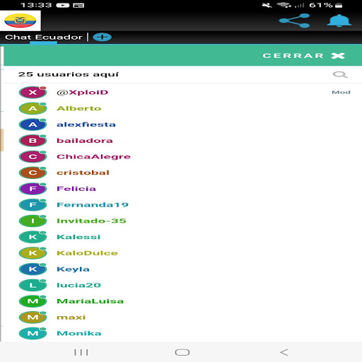 Android application Chat Ecuador - Haz amigos. screenshort
