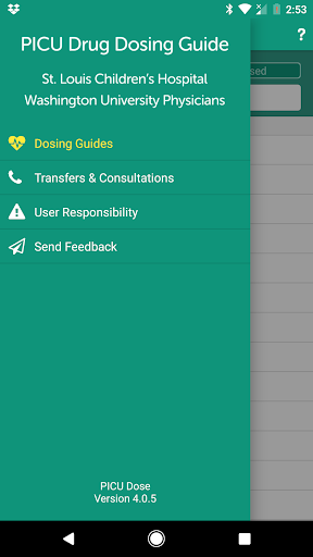 PICU Drug Dosing Guide Screen 3