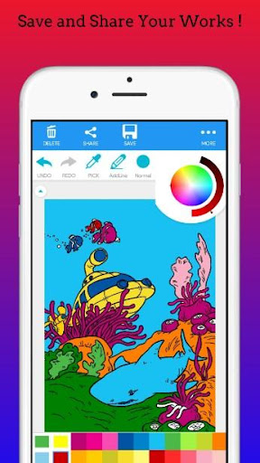 Sea Animals Coloring Book Screen 2