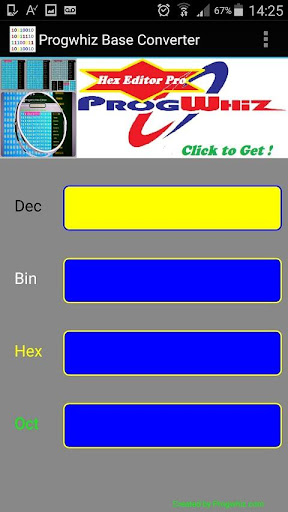 Android application Hex Base Converter screenshort