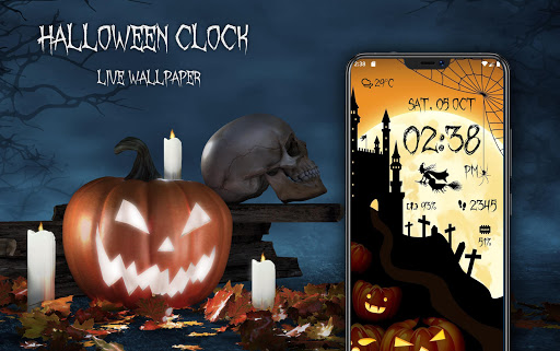 Halloween Spooky Digital Clock