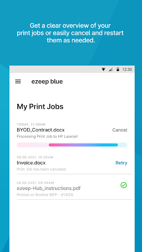 ezeep Blue Printer App Screen 2