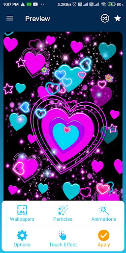 Neon heart live wallpaper 2024