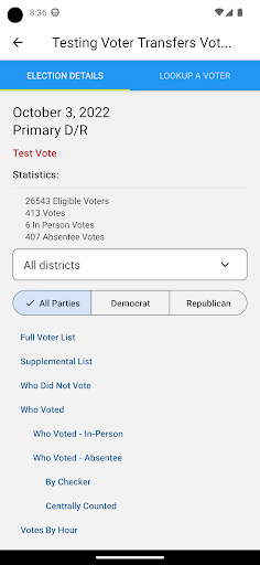 Voter CheckList Screen 2