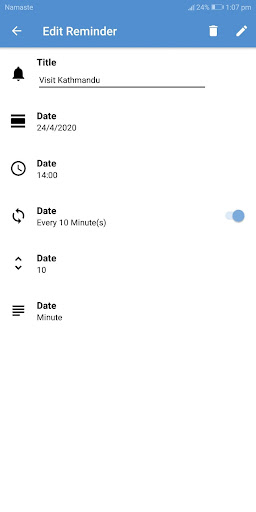 Reminder Screen 2