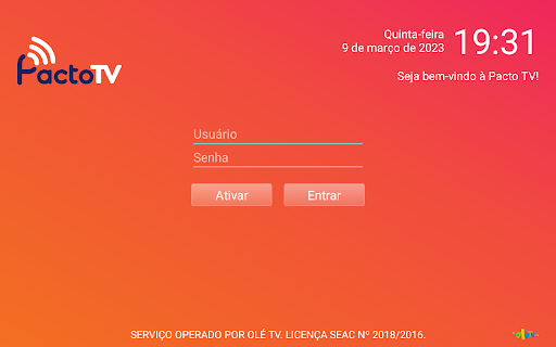 Android application Pacto TV screenshort