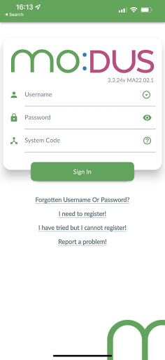 Android application Mo:dus screenshort