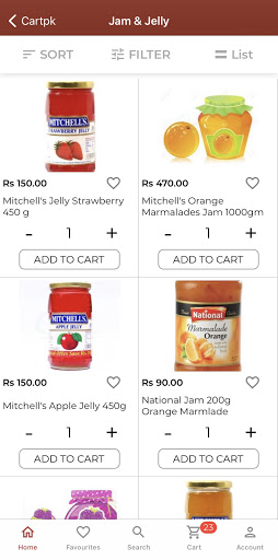 Android application Cartpk screenshort