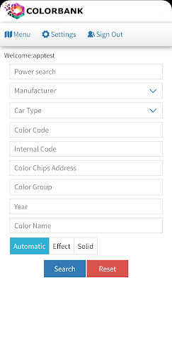 Android application ColorBank screenshort