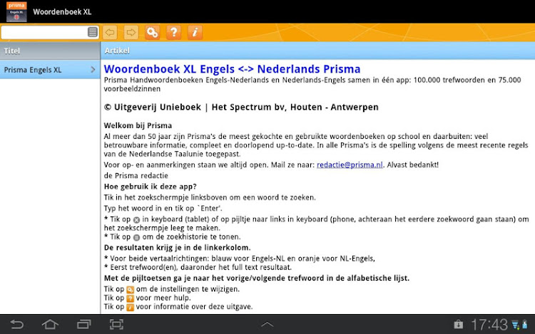 Woordenboek XL Engels Prisma - New - (Android)