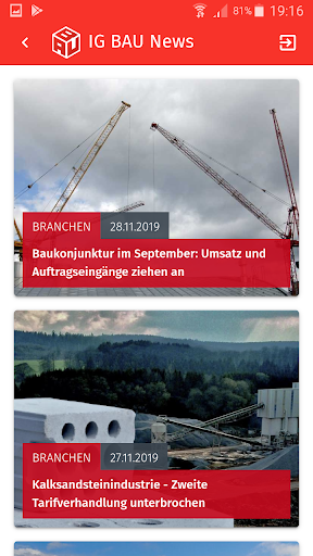 IG BAU Mitglieder-App Screen 2