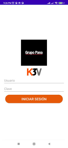 Android application K3V Reportes screenshort