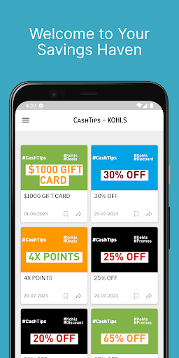 Android application CashTips - Kohls Coupons screenshort