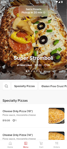 Sams Pizzeria Screen 2