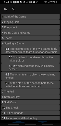 Android application Ultimate Rule Book screenshort