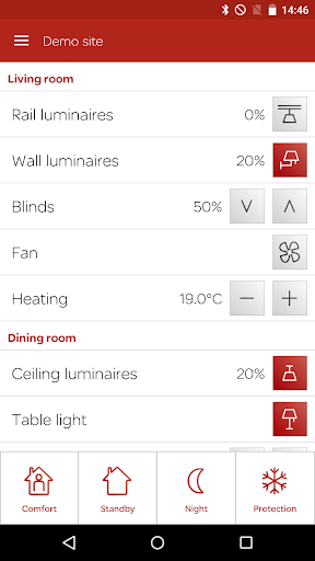 Android application Feller KNX screenshort
