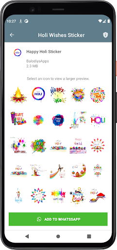 Holi Wishes Stickers Screen 2