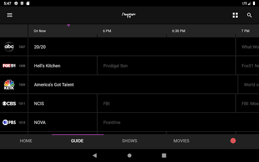 Screenshot of Sparklight TV