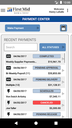 First Mid Business Mobile Screen 3