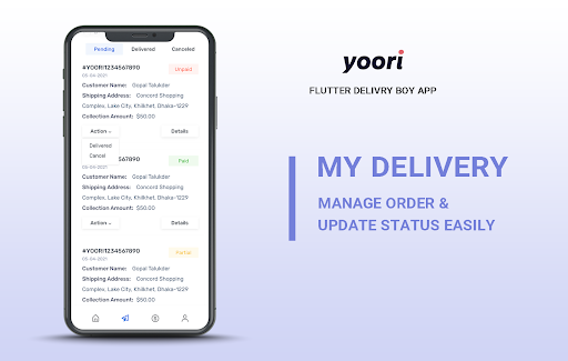 YOORI Delivery Boy App Screen 2