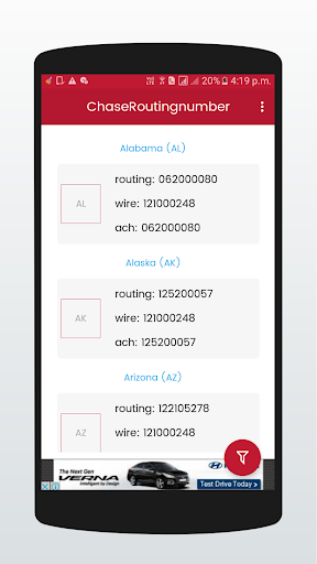 Android application USABankRoutingNumber screenshort
