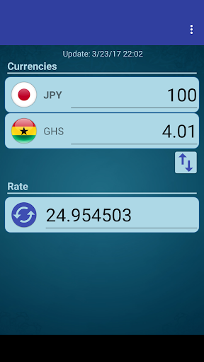 Android application Japan Yen x Ghanaian Cedi screenshort