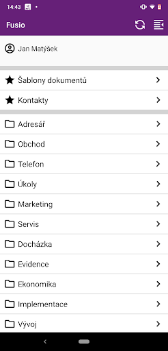 Android application Fusio M screenshort