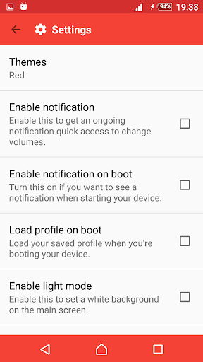 Volume Controls Screen 3
