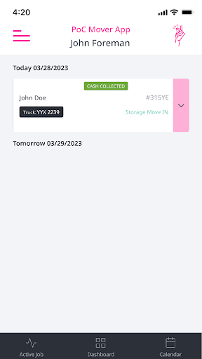 POC moving and storage Screen 3