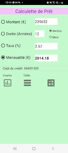 Android application Loan computation screenshort