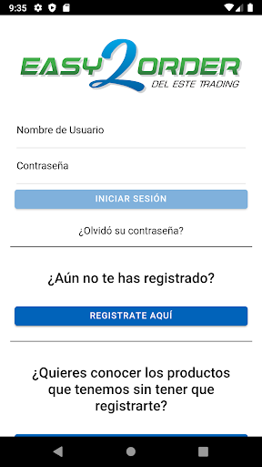 Android application Easy 2 Order - Del Este Tradin screenshort