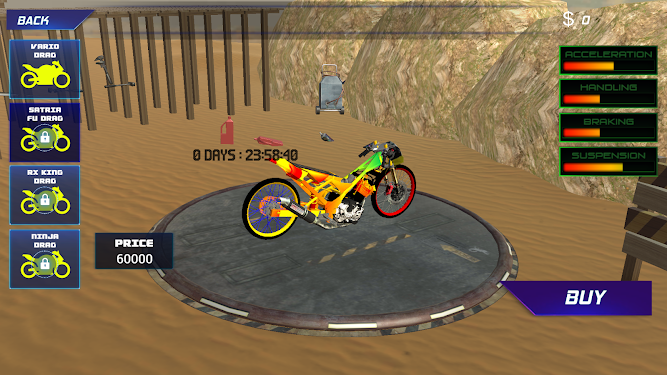#1. Indonesian Drag Bike Simulator (Android) By: Din Din Inc.