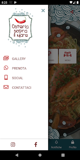 Android application Osteria Sopra il Mare screenshort