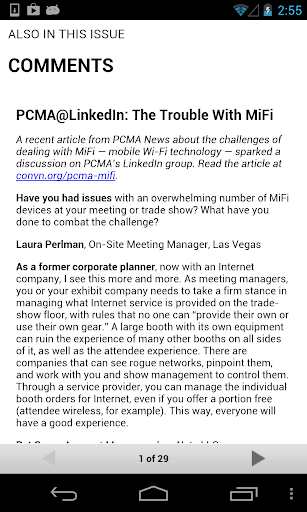 PCMA Convene Magazine Screen 3