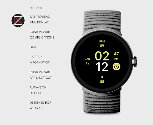 Black Night Watch Face screenshot 2