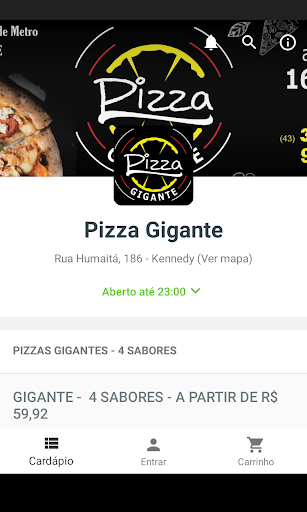 Android application Pizza Gigante screenshort