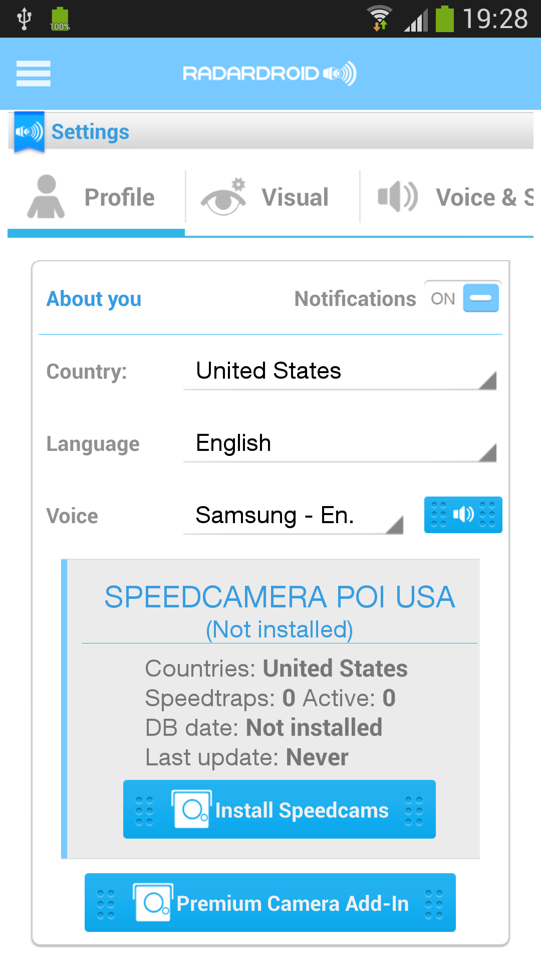 Android application Radardroid Lite International screenshort