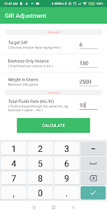 Dextrose Calc - GIR & Calories Calculator