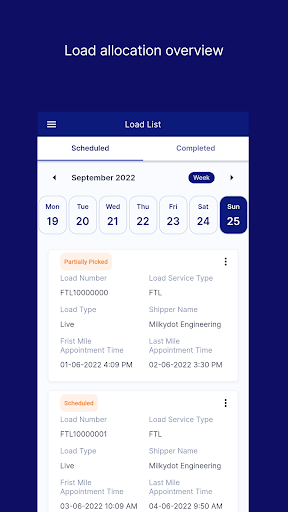 Android application Settyl Driver Connect screenshort