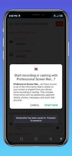 Android application Fast Screen Recorder screenshort