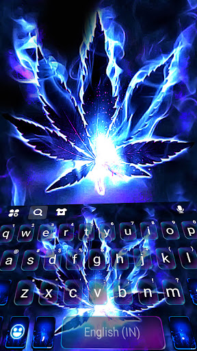 Android application Blue Neon Weed Themes screenshort