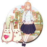 Anime Girls Pink Kitty Love icon