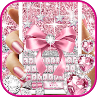 Тема для клавиатуры Pink Bow Diamond Luxury