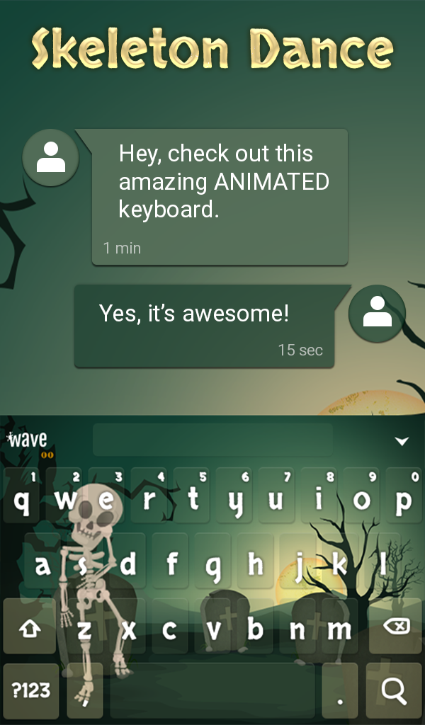Android application Skeleton Dance Animated Keyboard + Live Wallpaper screenshort