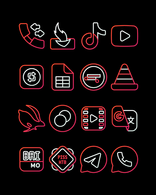 RoseLine Red - Icon Pack - 58 - (Android)