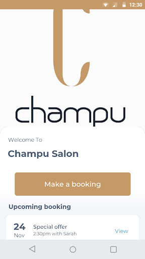 Android application Champu Salon screenshort