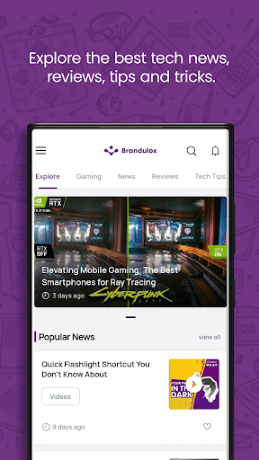 Android application Brandulox: Tech Tips & News screenshort