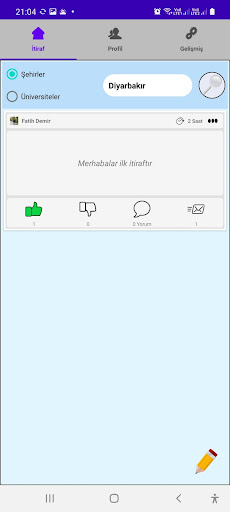 Android application Hadi İtiraf Et screenshort
